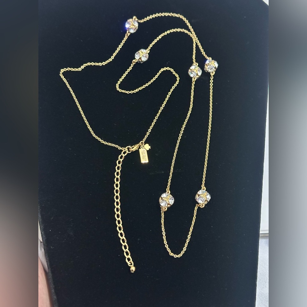 Kate Spade Marmalade Rhinestone Station Necklace NWOT